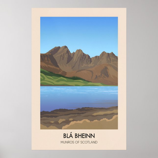 Bla Bheinn Munros i Skottland Resaaffisch Poster (Framsidan)