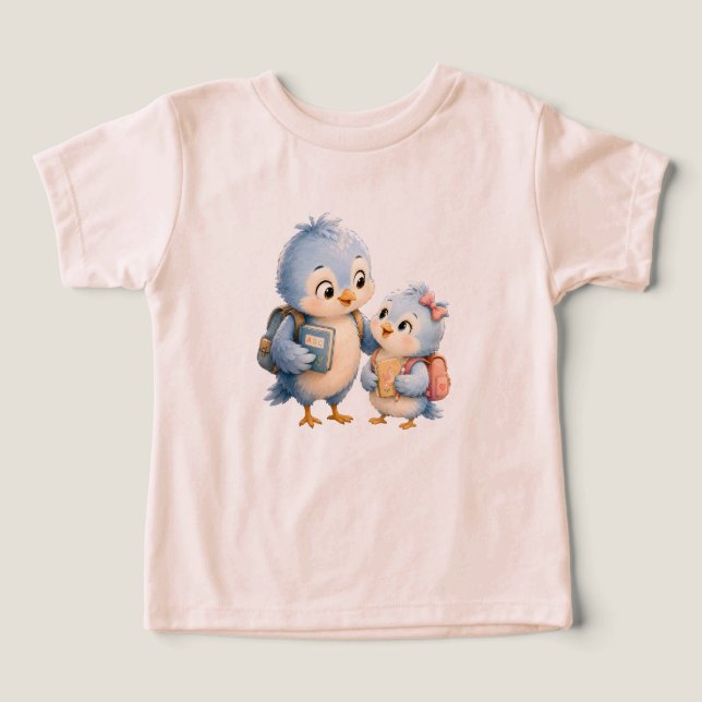 Blå Bird Barn T-Shirt (Design Framsida)