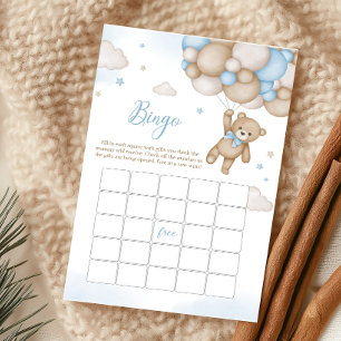 Blå Björn Ballonger Baby Shower Bingo Spel