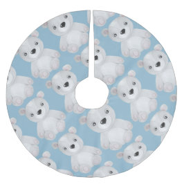 Blå björn Pojke Helgdag juldepå Julgransmatta Borstad Polyester