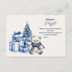 Blå björnunge i julklapp Diapper Raffle Tilläggskort
