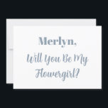 Blå blå Bröllop Inbjudningar<br><div class="desc">En enkel,  minimal utformning av eleganten för att fråga "Kommer du att vara min blomma" med anpassningsbar och textmallar för anpassade namn som du kan anpassa!</div>