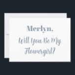 Blå blå Bröllop Inbjudningar<br><div class="desc">En enkel,  minimal utformning av eleganten för att fråga "Kommer du att vara min blomma" med anpassningsbar och textmallar för anpassade namn som du kan anpassa!</div>