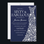 Blå blå Födelsedagsfest 60:e Fabulous Inbjudningar<br><div class="desc">60:e Fabulous Födelsedagsfest inbjudan-variationer för inbjudan och matchande artiklar i vår butik</div>