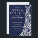 Blå blå Födelsedagsfest 60:e Fabulous Inbjudningar<br><div class="desc">60:e Fabulous Födelsedagsfest inbjudan-variationer för inbjudan och matchande artiklar i vår butik</div>