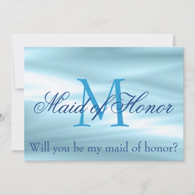 Blå blå Kommer du att vara min maid of honor Frier Inbjudningar (Framsida)