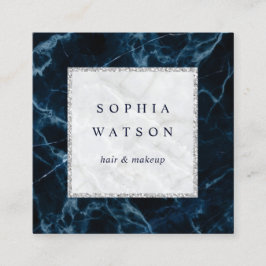 Blå blå marmor fyrkantigt visitkort