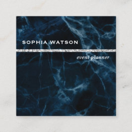 Blå blå marmor fyrkantigt visitkort