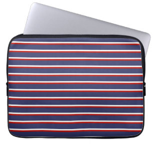 Blå blå Rand Mönster Laptop Fodral