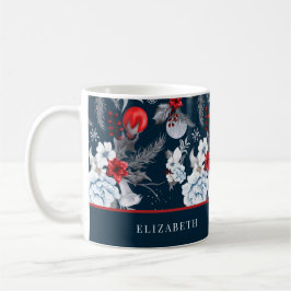 Blå blå Silver-blomma, Helgdag Kaffemugg