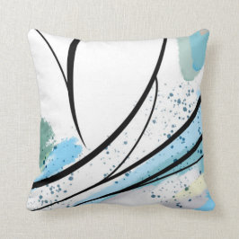 Blå blå svart linje kudde