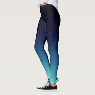 Blå, blå, tonad toning i Svarta havet Leggings