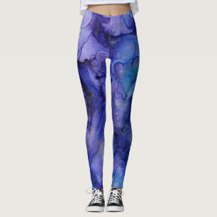 Blå bläcknyanser leggings
