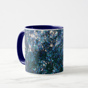 Blå Blad Abstrakt Natur Art Mugg Kopp