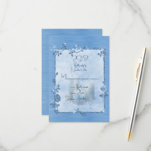 Blå Blank Elegant Glänsande Ram OSA Kort