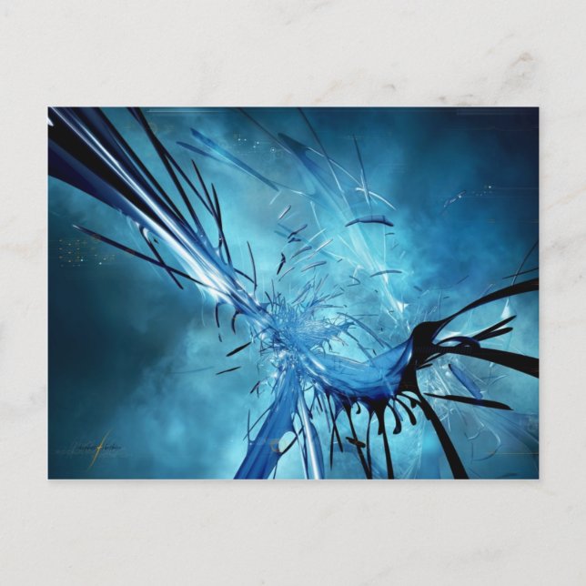 Blå blanksteg vykort (Framsida)