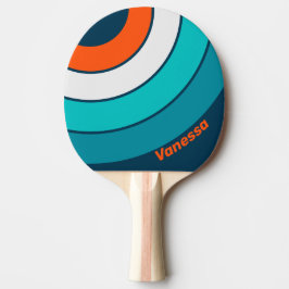 Blå blåsbock Ring Cirkel Rand med Namn Pingisracket