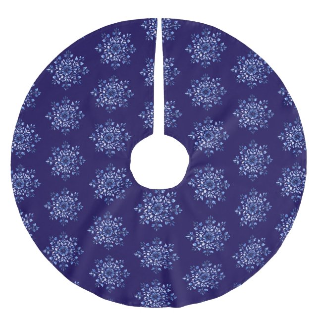Blå blåsnesjulen julgransmatta borstad polyester (Framsidan)