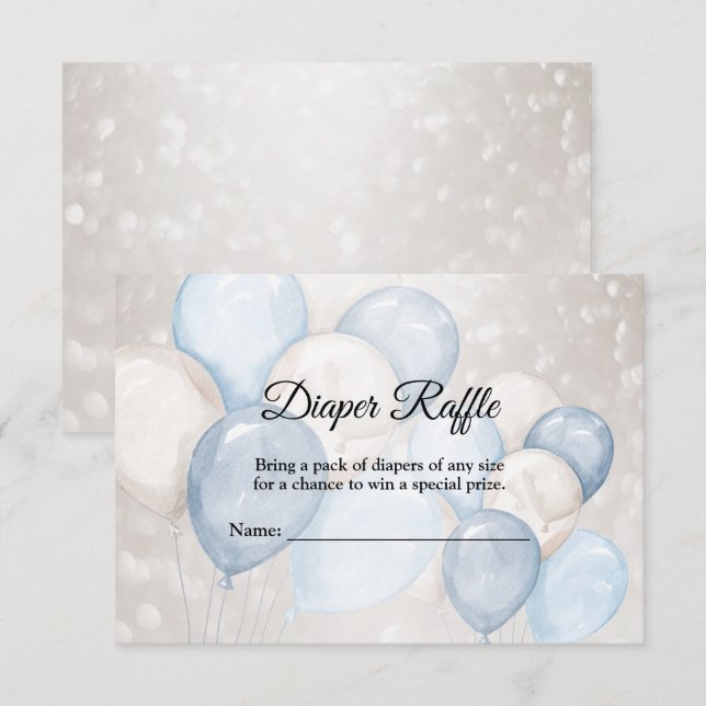 Blå blåvita bubblor i babyskal Party Tilläggskort (Fram/baksida)