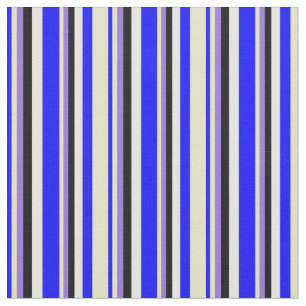 Blå, Blek Goldenrod, Lila, Svartvit Linjer Tyg