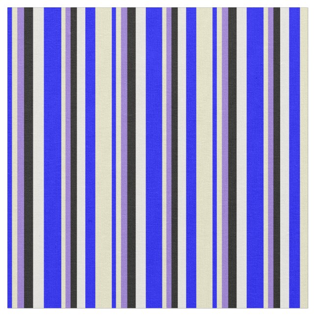 Blå, Blek Goldenrod, Lila, Svartvit Linjer Tyg (Närbild)