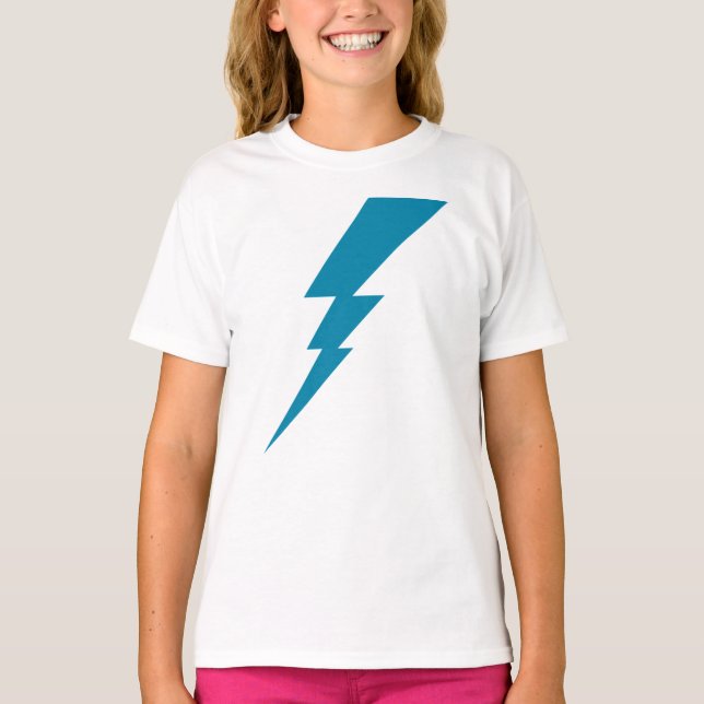 Blå blixtblixt Bult T Shirt (Framsida)