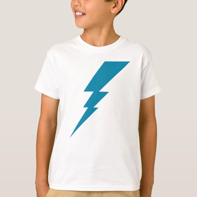 Blå blixtblixt Bult T Shirt (Framsida)