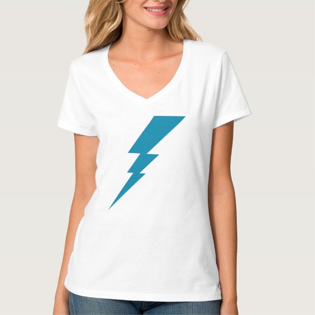 Blå blixtblixt Bult T Shirt (Framsida)