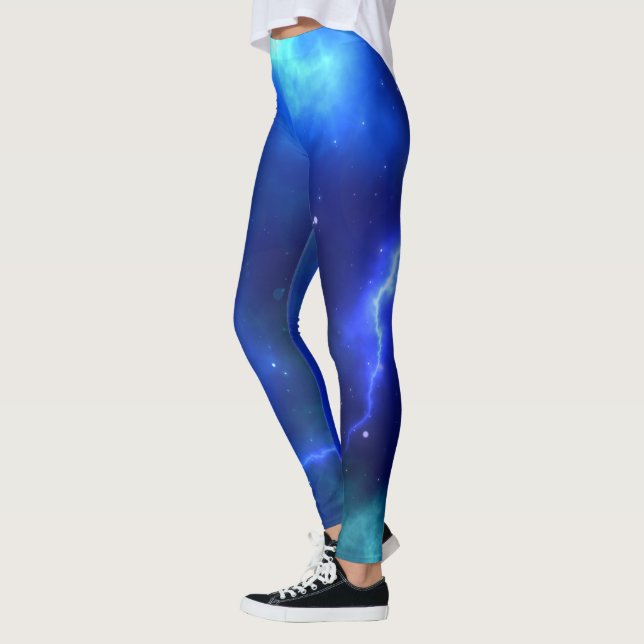 Blå blixtstorm Leggings (Vänster)