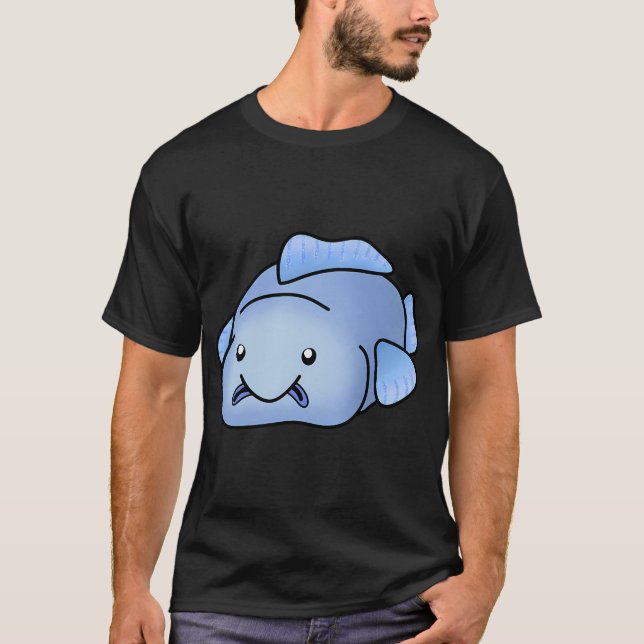 Blå blobfisk t shirt (Framsida)