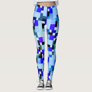 Blå block leggings