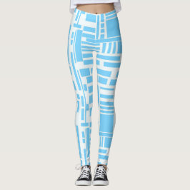 Blå block leggings