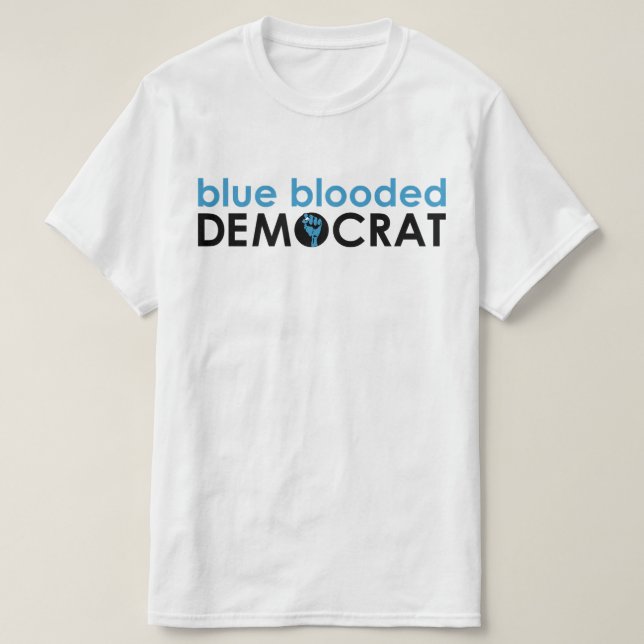 blå, blodig demokratisk fest t shirt (Design framsida)