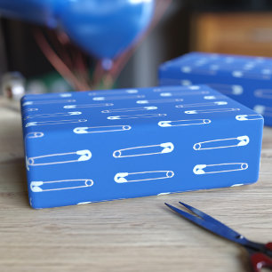 Blå blöjnål Pojke Baby Shower Presentpapper
