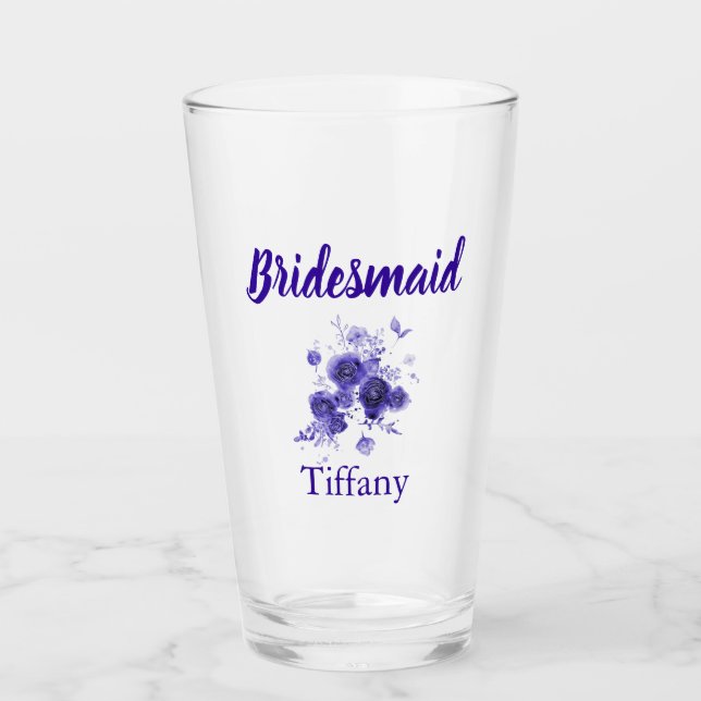 Blå blombrudtärna glaskopp (Framsida)