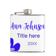 Blå blomdoodle namn, rubrik 20XX-yrke