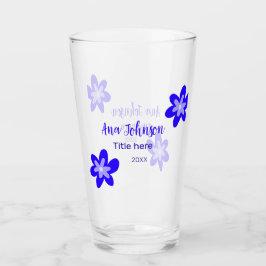 Blå blomdoodle namn, rubrik 20XX-yrke Glaskopp