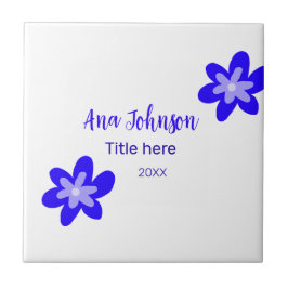 Blå blomdoodle namn, rubrik 20XX-yrke Kakelplatta