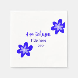 Blå blomdoodle namn, rubrik 20XX-yrke Pappersservett