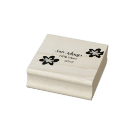 Blå blomdoodle namn, rubrik 20XX-yrke Stämpel