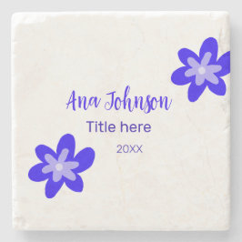 Blå blomdoodle namn, rubrik 20XX-yrke Stenunderlägg