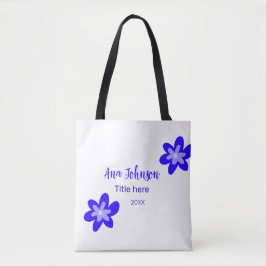 Blå blomdoodle namn, rubrik 20XX-yrke Tygkasse