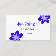 Blå blomdoodle namn, rubrik 20XX-yrke