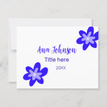 Blå blomdoodle namn, rubrik 20XX-yrke