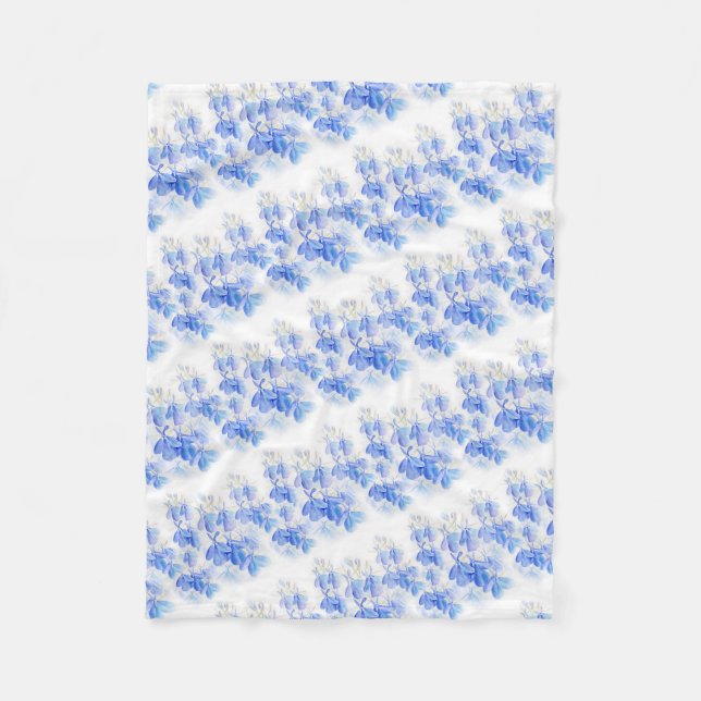 Blå blomfilt i Lobelia Fleecefilt (Framsidan)