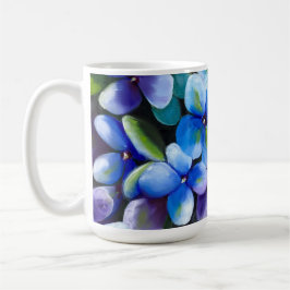 Blå blomkoppositiv utsaga kaffemugg