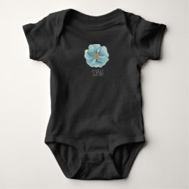 Blå blomma, anpassningsbar svart flicka t shirt