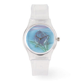 Blå Blomma Armbandsur