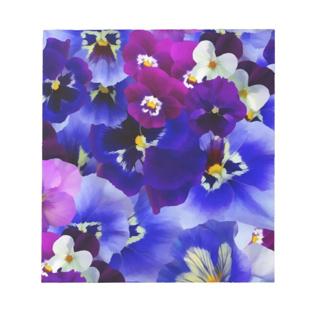 Blå blomma Arrangemang Anteckningsblock (Framsida)