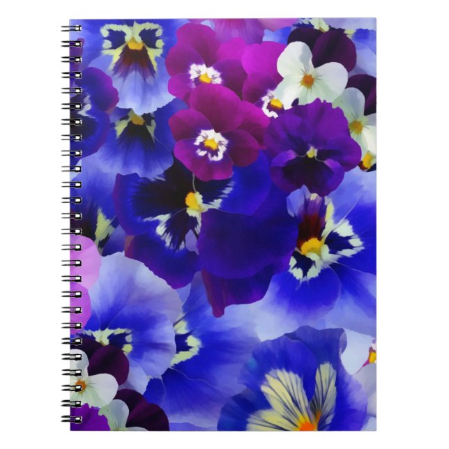 Blå blomma Arrangemang Anteckningsbok (Framsidan)
